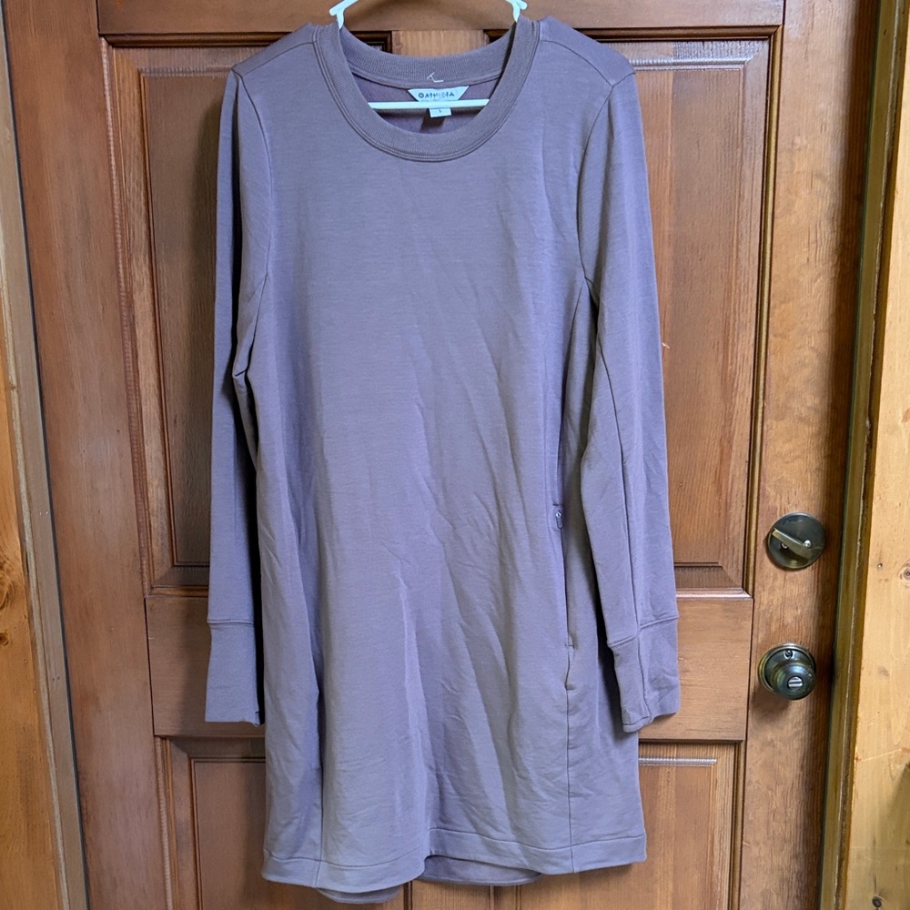 Athleta Mauve Long Sleeve Dress Size Large